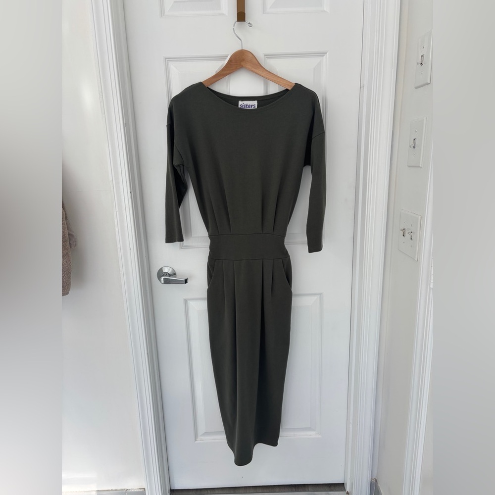 Sisters French Terry 100% Cotton dress•Minimalist •cotttagecore•neutral•small